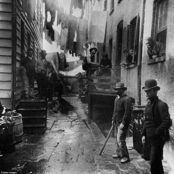 Jacob Riis - Bandits Roost off Mulberry St - 1887